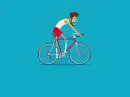 waving cyclist