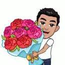 boy with flowers