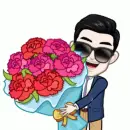 guy with flowers