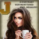 Brunette w/coffee - J