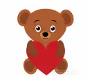 brown bear with heart