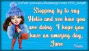 Stopping by - Jane