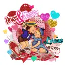 Vintage Happy Valentine's Day - Hugs and Kisses - Loraine