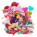 Vintage Happy Valentine's Day - Hugs and Kisses - Lulu