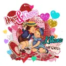 Vintage Happy Valentine's Day - Hugs and Kisses - Lilliana