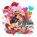 Vintage Happy Valentine's Day - Hugs and Kisses - Robbie
