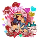 Vintage Happy Valentine's Day - Hugs and Kisses - Linda