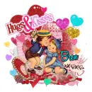 Vintage Happy Valentine's Day - Hugs and Kisses - Bren