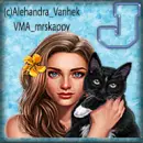 Woman with cat avatar - J
