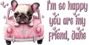 Dog in pink car - Jane