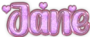 Pink Hearts Name - Jane