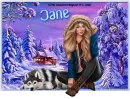 Woman with dog in winter - Jane