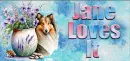 Collie Dog with Flowers - Jane