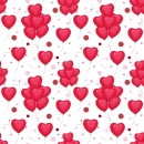 Red heart balloons background