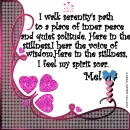 Mel - Serenity's Path - Stillness - Solitude