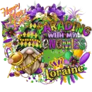 Parading with my GNOMIES - Mardi Gras - Loraine