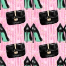 Women's shoes and bag background