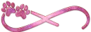 Infinity symbol with dog paw