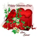 Emee - Valentines - Red Hearts - Bird