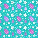 Flowers & Easter Eggs Seamless Background