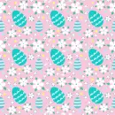 Flowers and Easter Eggs Background