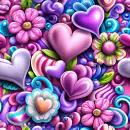 Colorful Hearts Background