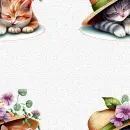 Seamless Cats in a hat background
