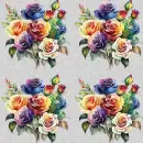 Seamless Colored Flowers Background