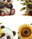 Panda/Sunflower Seamless Background