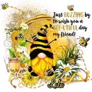 JUST BUZZING BY TO WISH YOU A BEE-UTIFUL DAY MY FRIEND - BEAUTIFUL BEE - GNOME - LULU