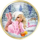 Winter Woman in Pink in snow - Jane