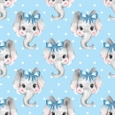 Cute, Seamless, Blue Elephant Background