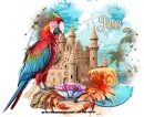 Tropical with parrot - Jess