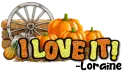 I LOVE IT - LORAINE - FALL AUTUMN PUMPKIN WAGON HAY BALE