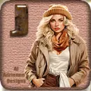 Autumn woman sticker - J