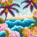 Beach waves background
