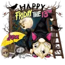 Jane - Gnome Happy Friday the 13th Black Cat 