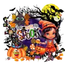 - Too Cute To Spook Witch Girl Pumpkin Halloween