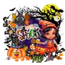 Jessi - Too Cute to Spook Witch Girl Pumpkin Halloween