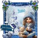 Blue Christms with little girl - Jane