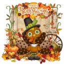 Happy Thanksgiving Turkey Fall Autumn Glitter