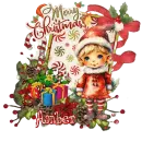 Amber - Merry Christmas Boy Holiday Candy Cane Elf 