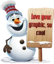 Snowman with sign