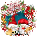 Gnome Santa & Mrs Claus Snow Merry Christmas Ho Ho Ho