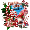 Amber - Gnome Candy Cane Wishes Christmas Peppermint Santa