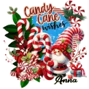 Anna - Gnome Candy Cane Wishes Christmas Peppermint Santa