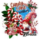 Loraine - Gnome Candy Cane Wishes Christmas Peppermint Santa