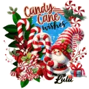 Lulu - Gnome Candy Cane Wishes Christmas Peppermint Santa