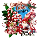 Shakela - Gnome Candy Cane Wishes Christmas Peppermint Santa