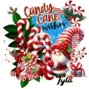 Tyla - Gnome Candy Cane Wishes Christmas Peppermint Santa